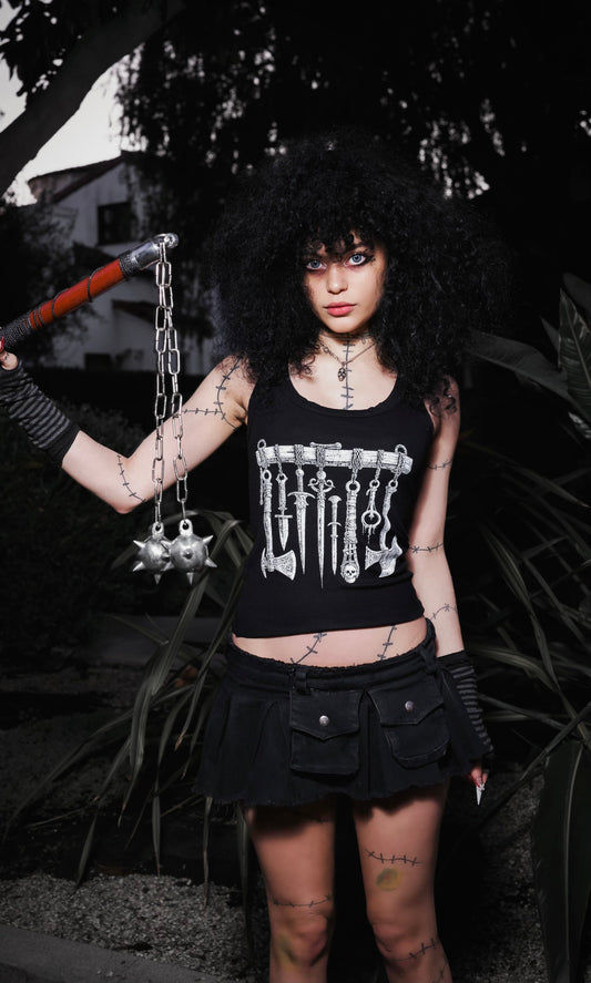 Medieval Weapons Ribbed Tank Top