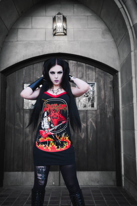 Venom Red Lace Strap Dress