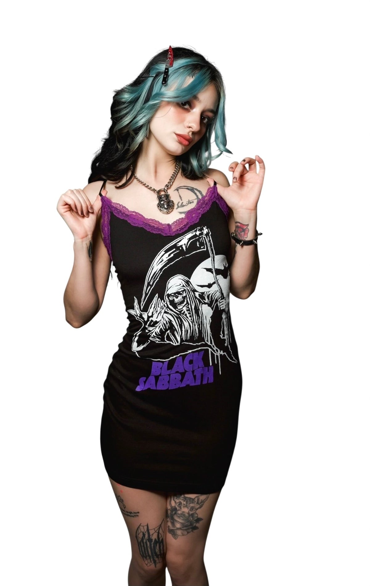 Black Sabbath Lace Strap Dress