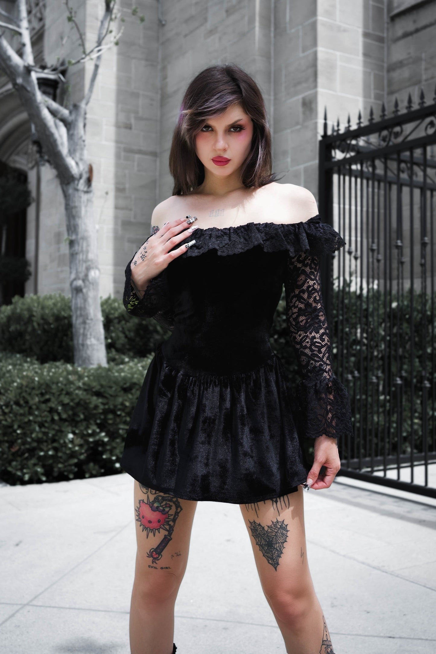 Black Widow Velvet Dress