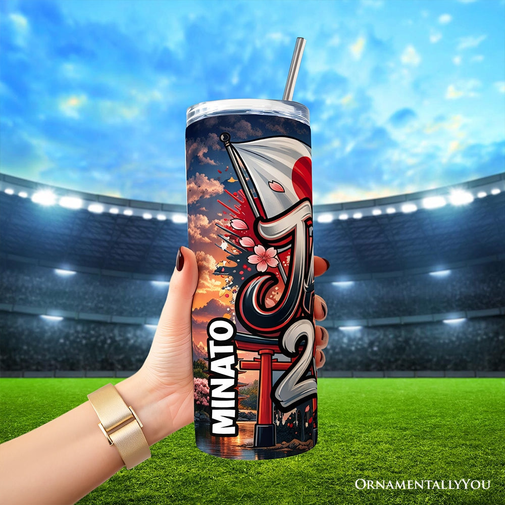Japan 2026 Soccer Cup Global Championship 20oz Tumbler With Lid and Stainless Steel Straw, Fans Football Gift Cup