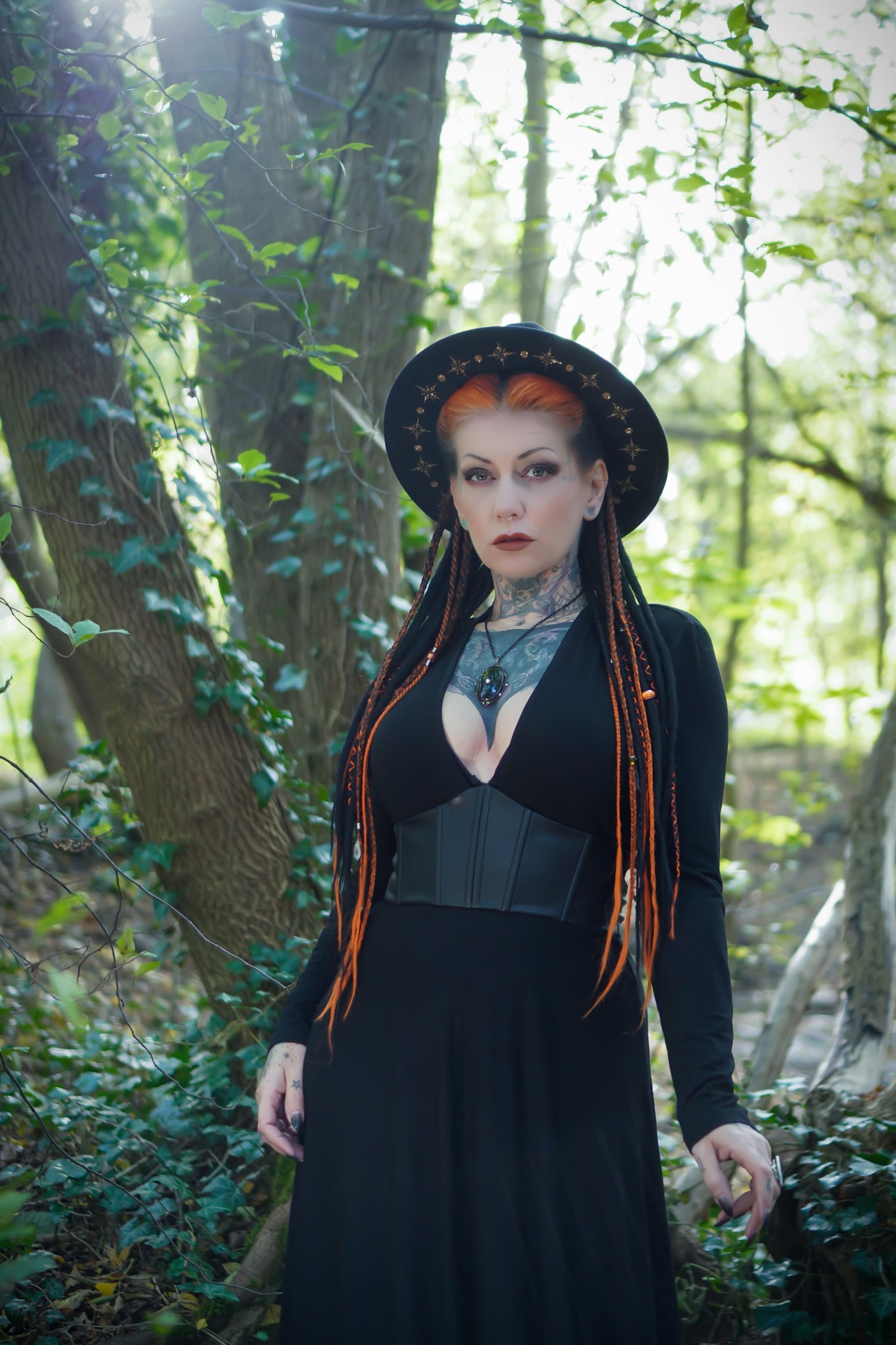 Blair - Jersey Maxi Dress with Vegan Leather Corset Waist - READY TO SHIP