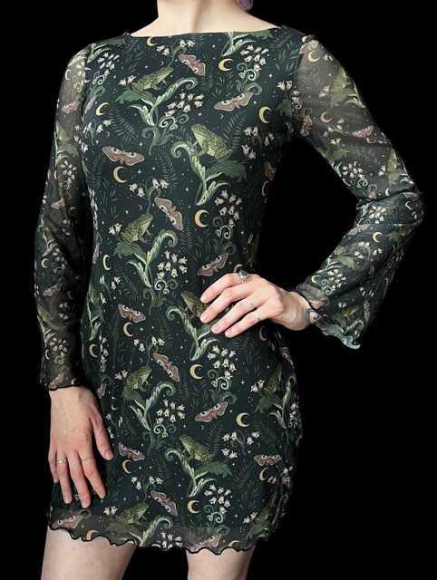 Mesh Mini Dress - Floral Frogs
