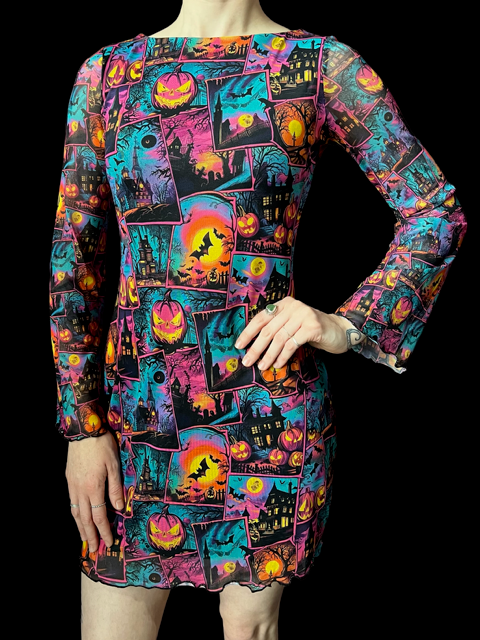 Mesh Mini Dress - Retro Halloween