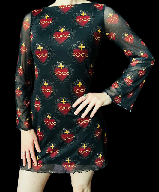 Mesh Mini Dress - Sacred Hearts