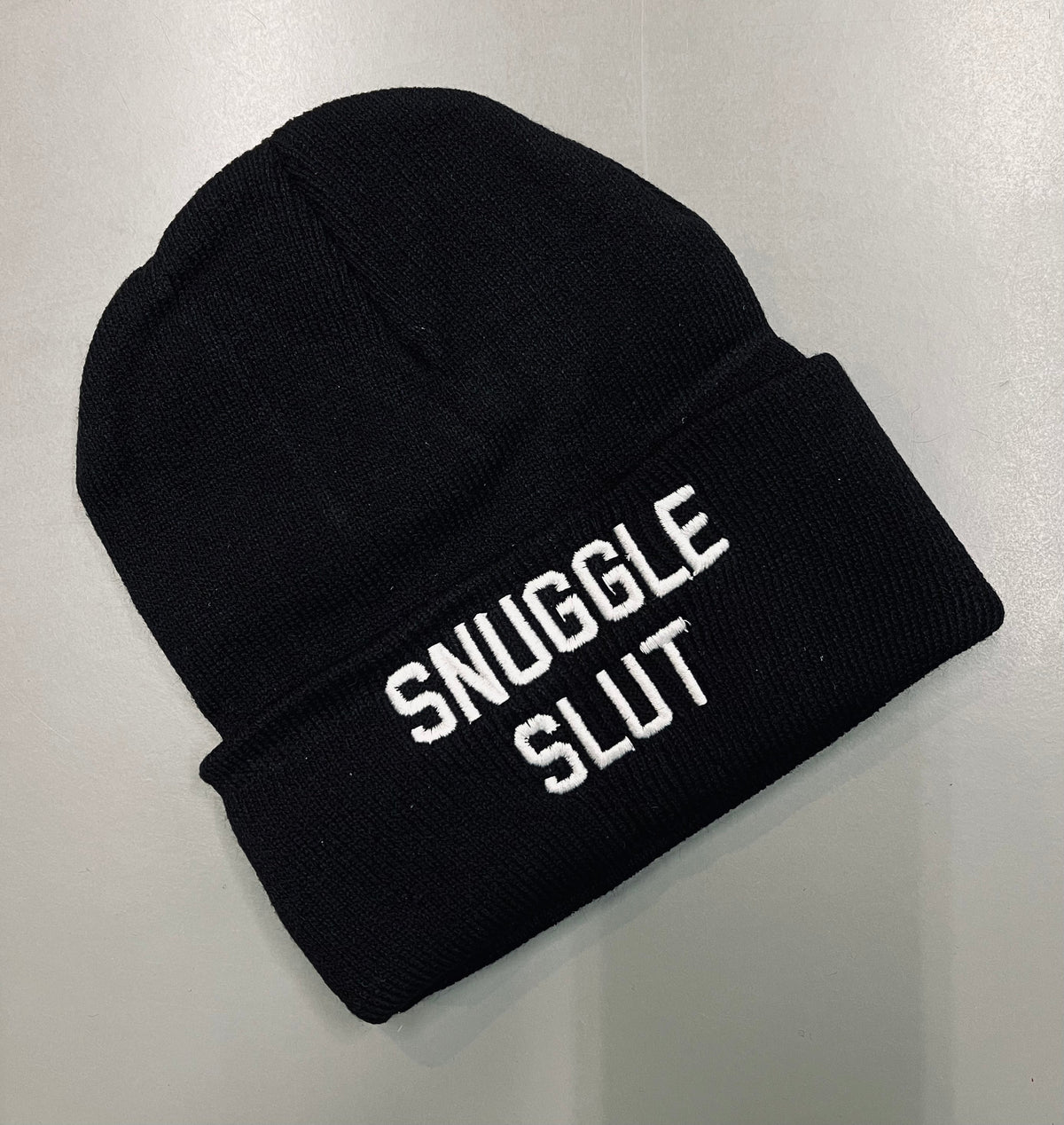 Vegan Beanie - SNUGGLE SLUT - READY TO SHIP