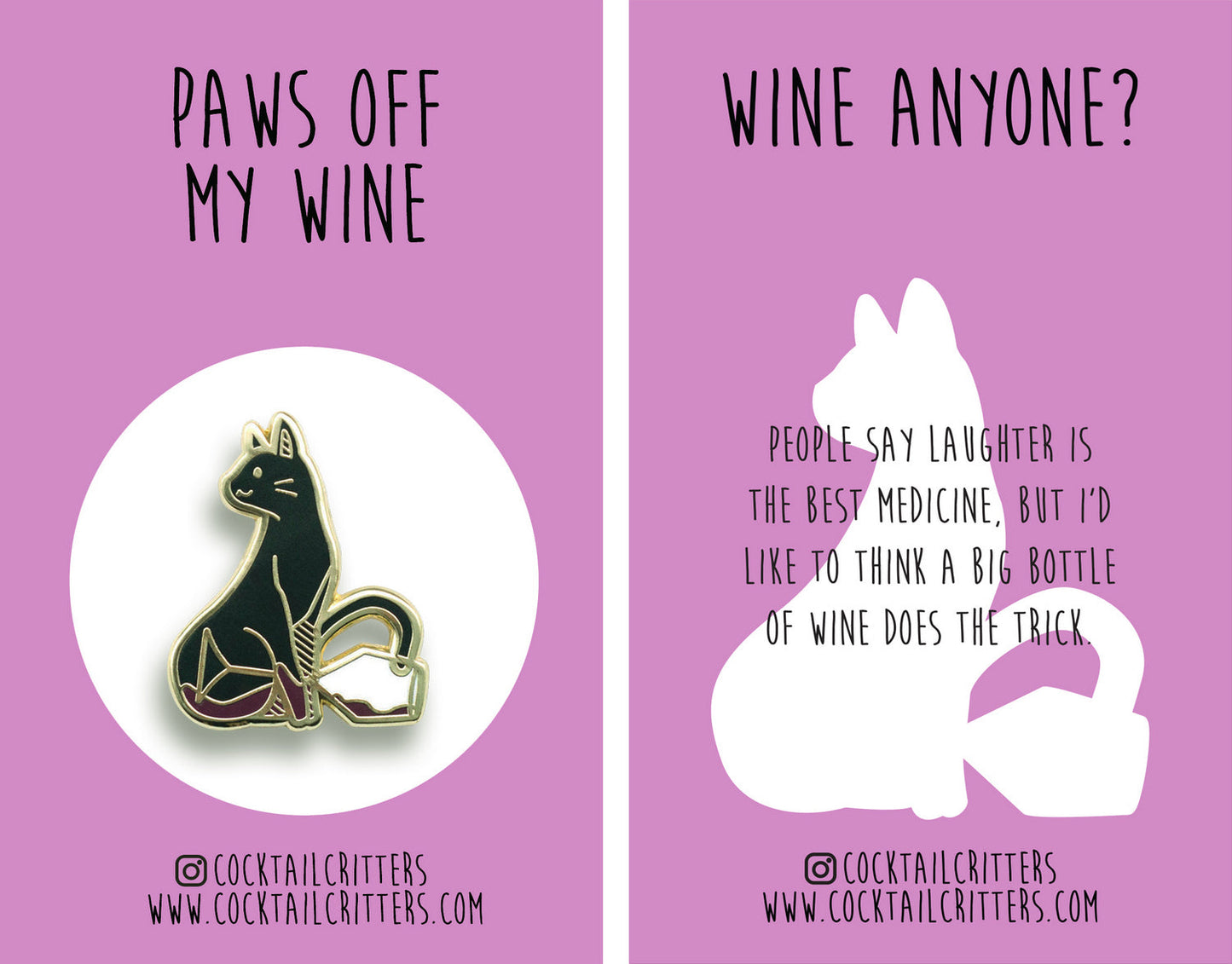 Cat x Wine Pin