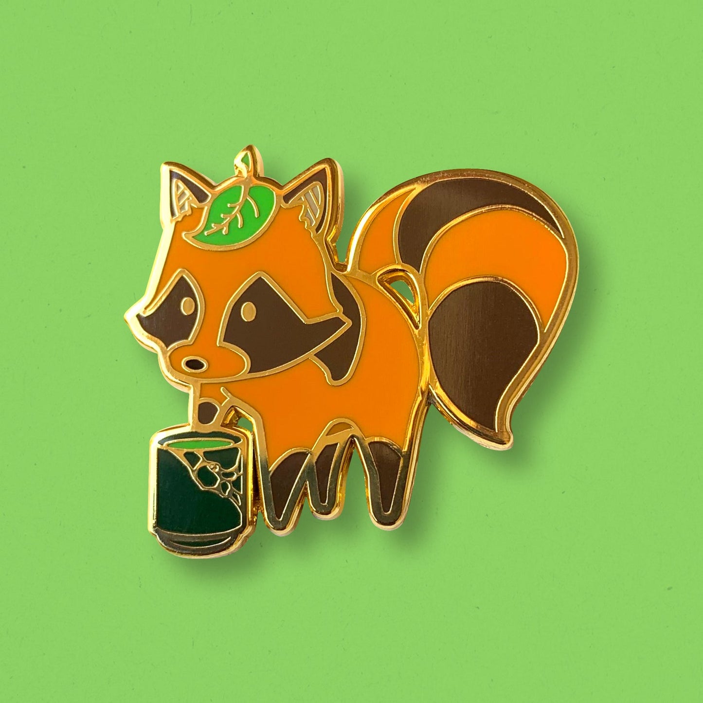 Tanuki x Matcha Tea Pin