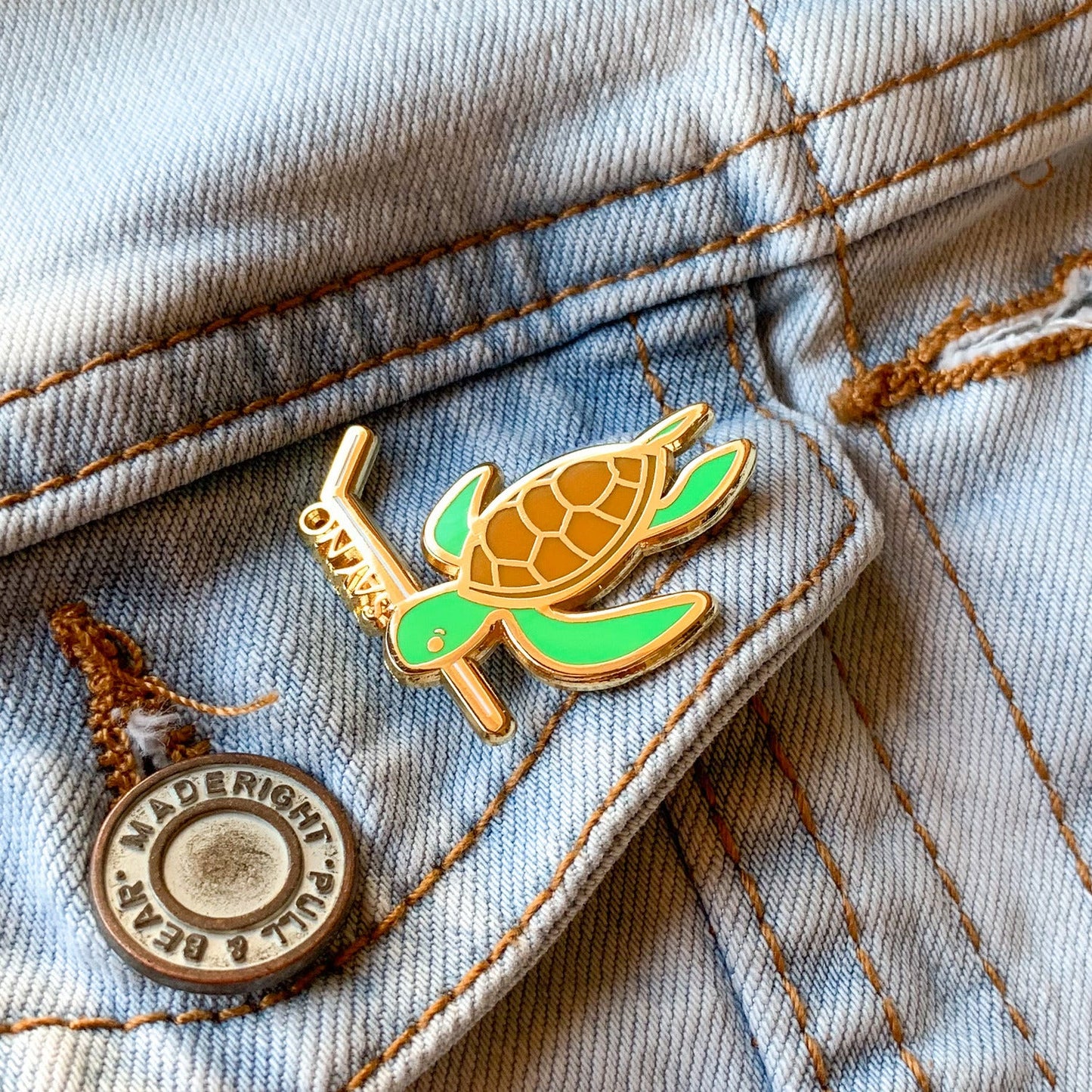 Turtle (No Straws) Pin