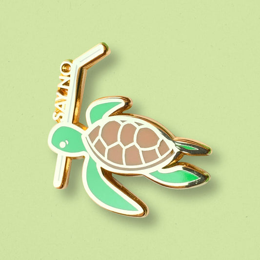 Turtle (No Straws) Pin