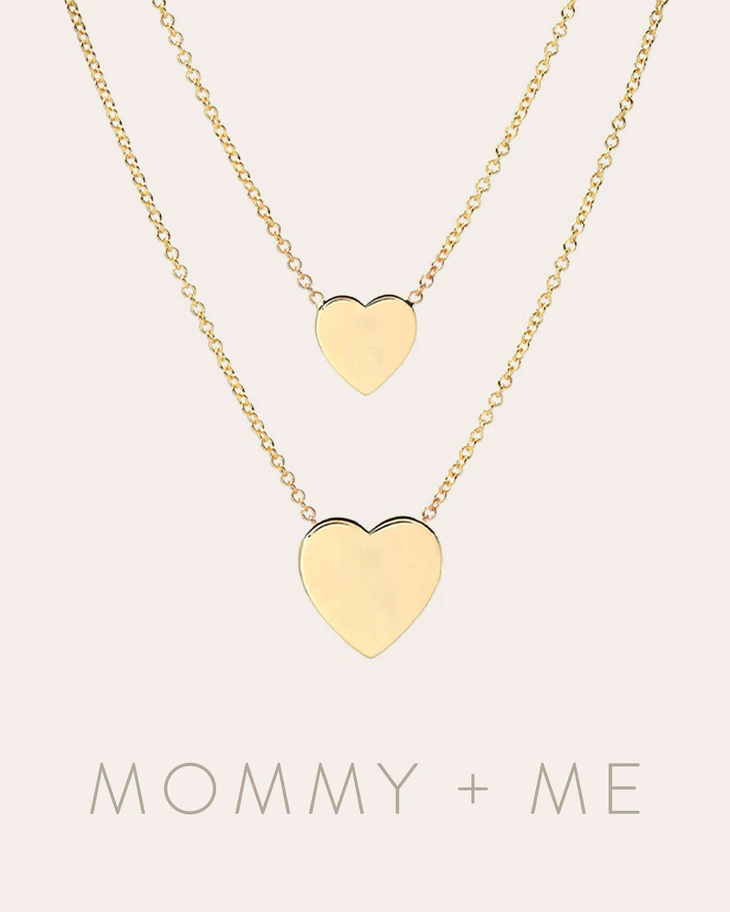 14K Gold Heart Necklaces - Mommy + Me