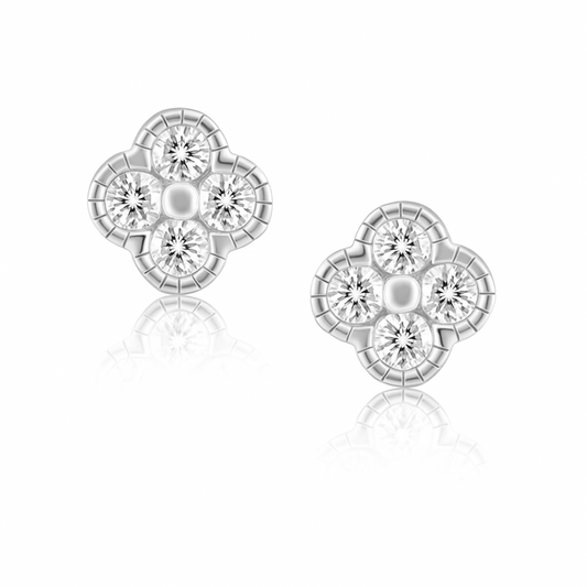 Gracie CZ Clover Studs
