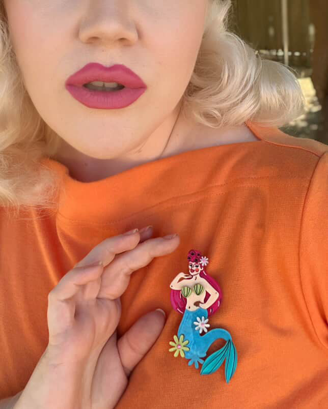 Pearl the Mermaid Brooch by Marla VonDuta x Lipstick & Chrome