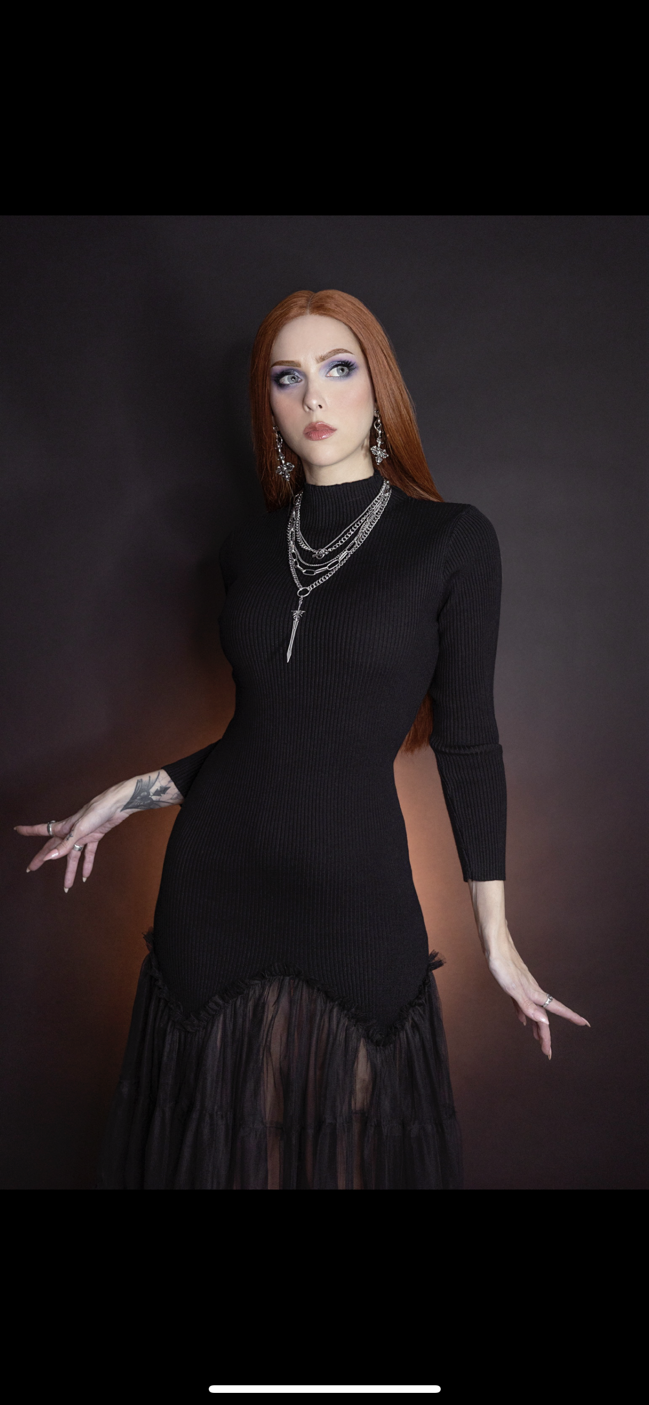 Beatrix - Curve Hugging Sweater Dress with Dreary Flared Hem - READY TO SHIP