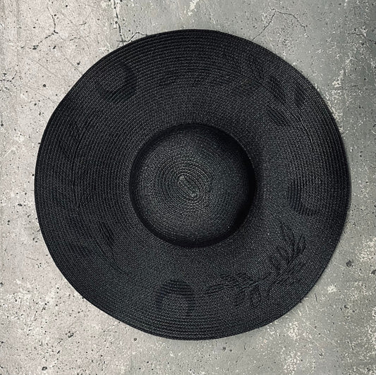Floppy Sun Hat - XL Brim - Fern Moon - Black on Black