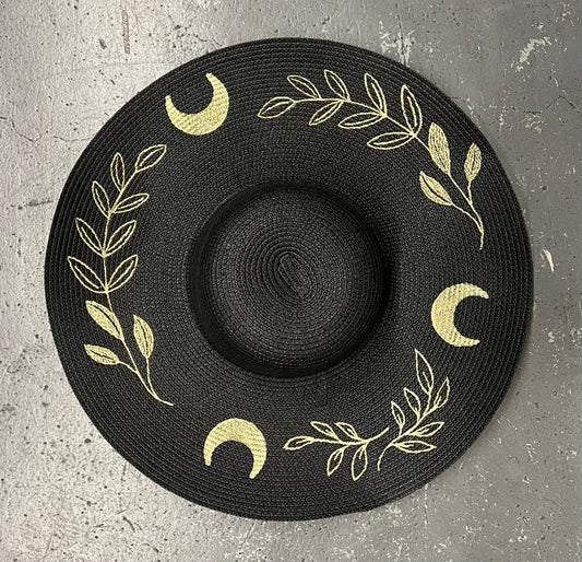 Floppy Sun Hat - XL Brim - Gold Fern Moon