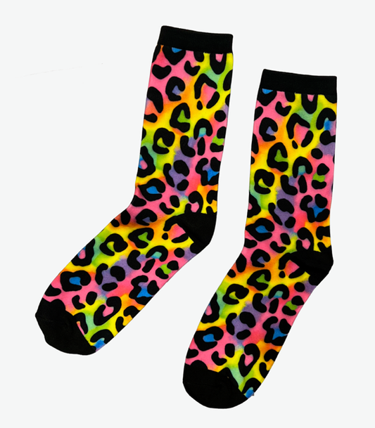 Novelty Socks - Neon Leopard