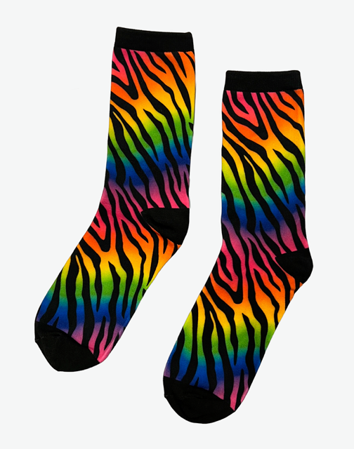 Novelty Socks - Rainbow Zebra