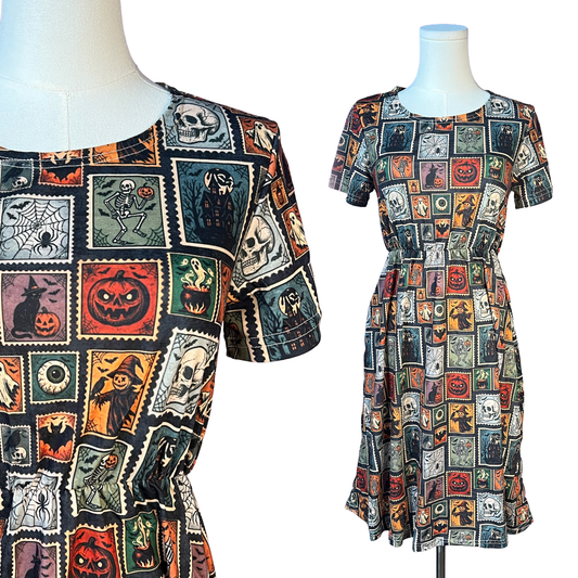 T-shirt Dress - Halloween Stamps