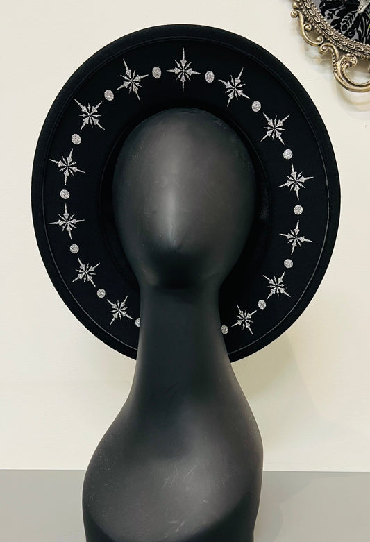 Vegan Felt Hat - Silver Starburst Crown