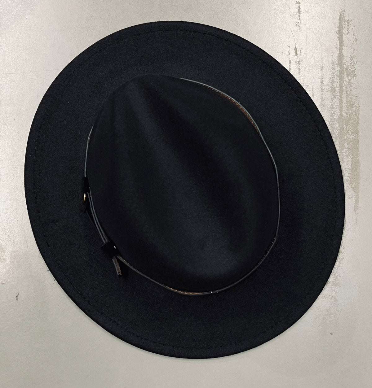 Vegan Felt Wide Brim Hat - 2 tone - Lavender/Black - Plain