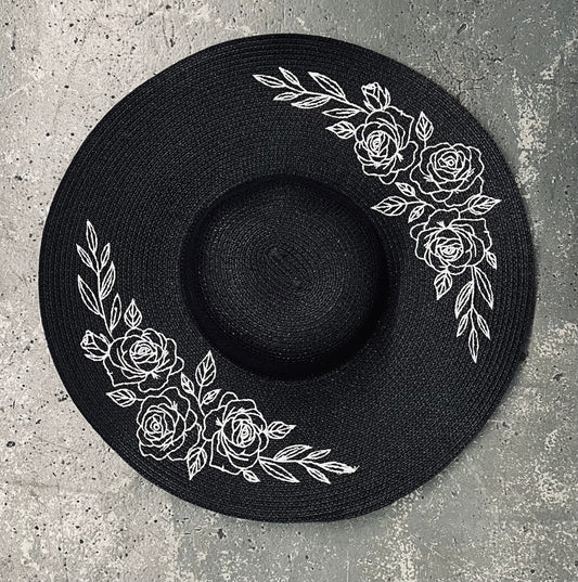 Floppy Sun Hat - XL Brim - Roses