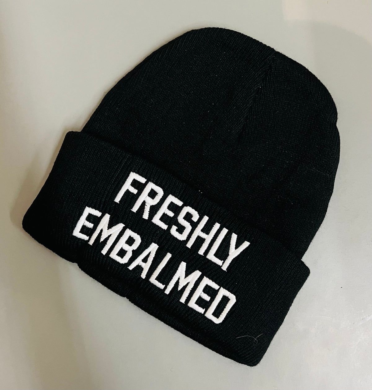 Vegan Beanie - Freshly Embalmed - READY TO SHIP