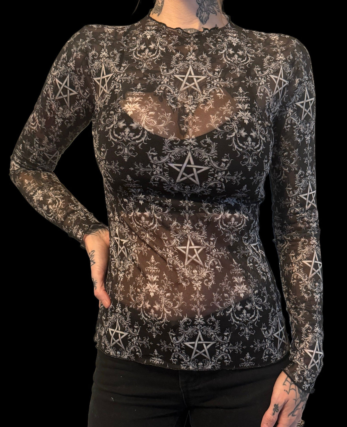 Sheer Mesh Top - Pentacles