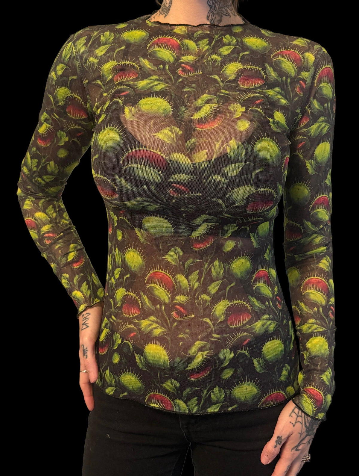 Sheer Mesh Top - Venus Fly Traps