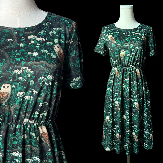 T-shirt Dress - Floral Owls