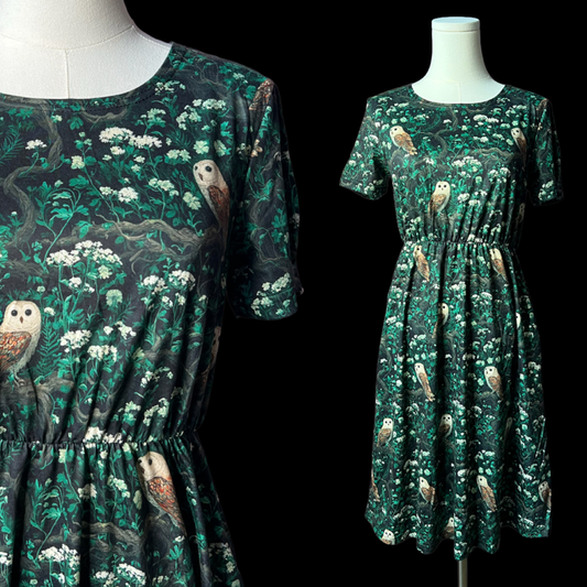 T-shirt Dress - Floral Owls