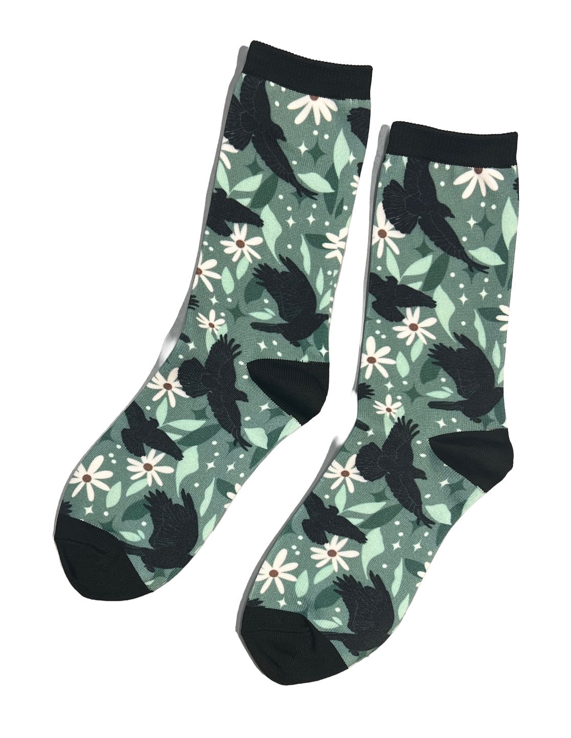 Novelty Socks - Crows & Daisies