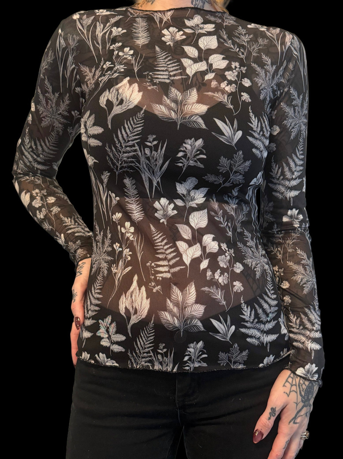 Sheer Mesh Top - Botanicals