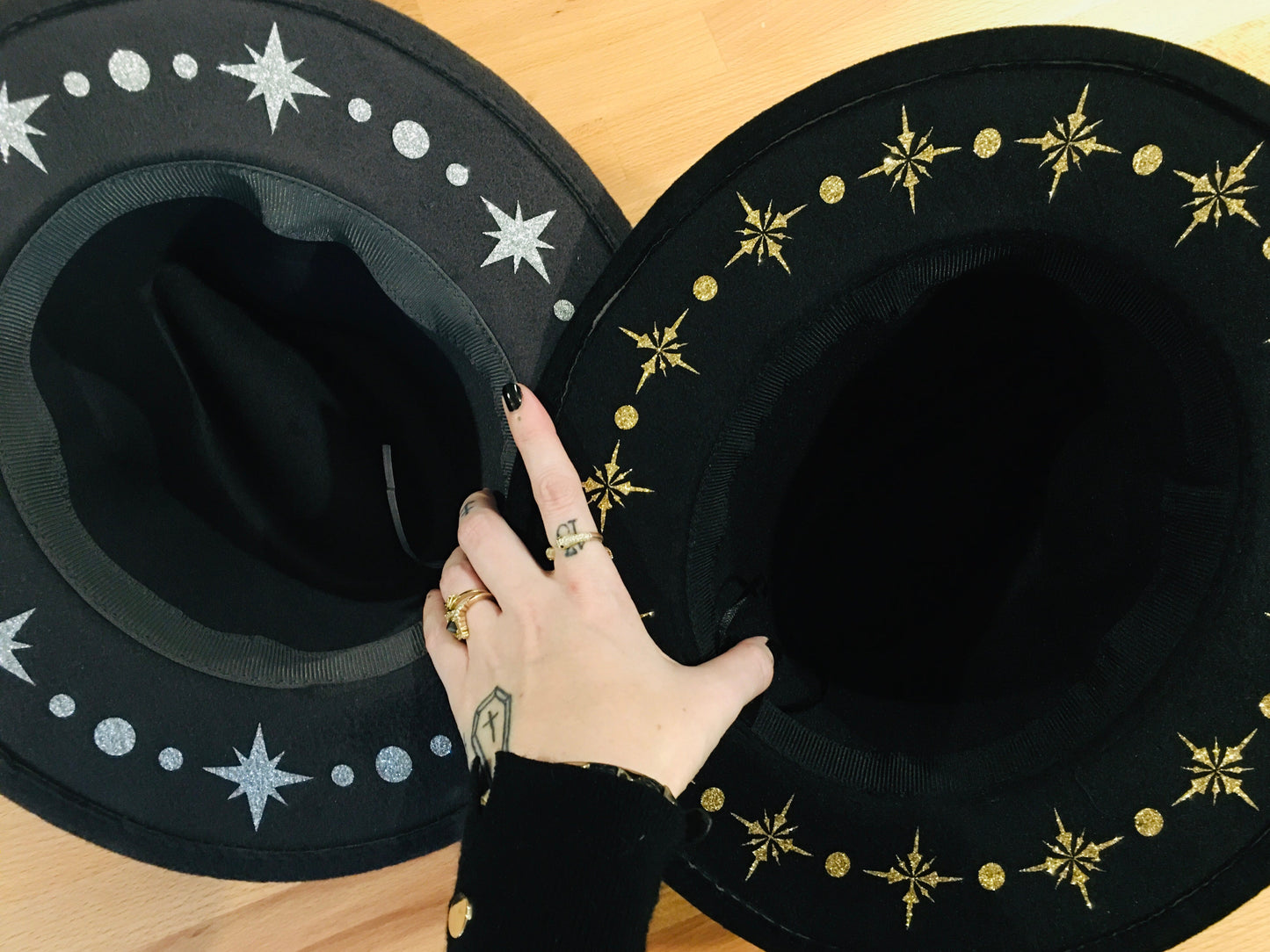 Vegan Felt Hat - Gold Starburst Crown