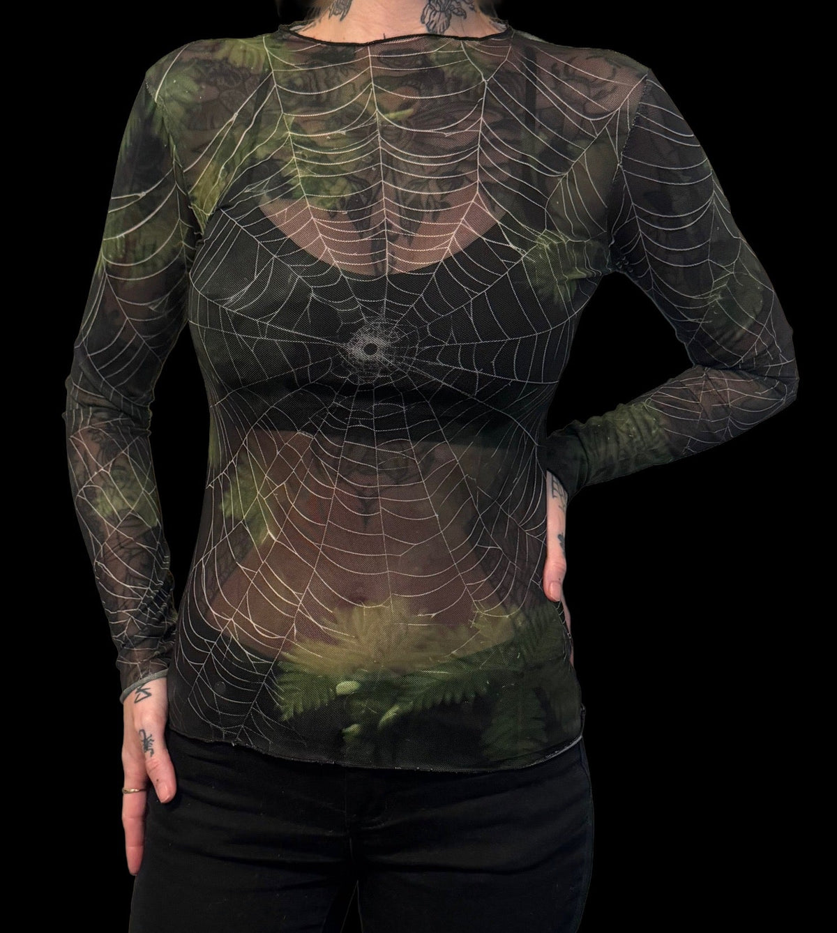Sheer Mesh Top - Garden Webs