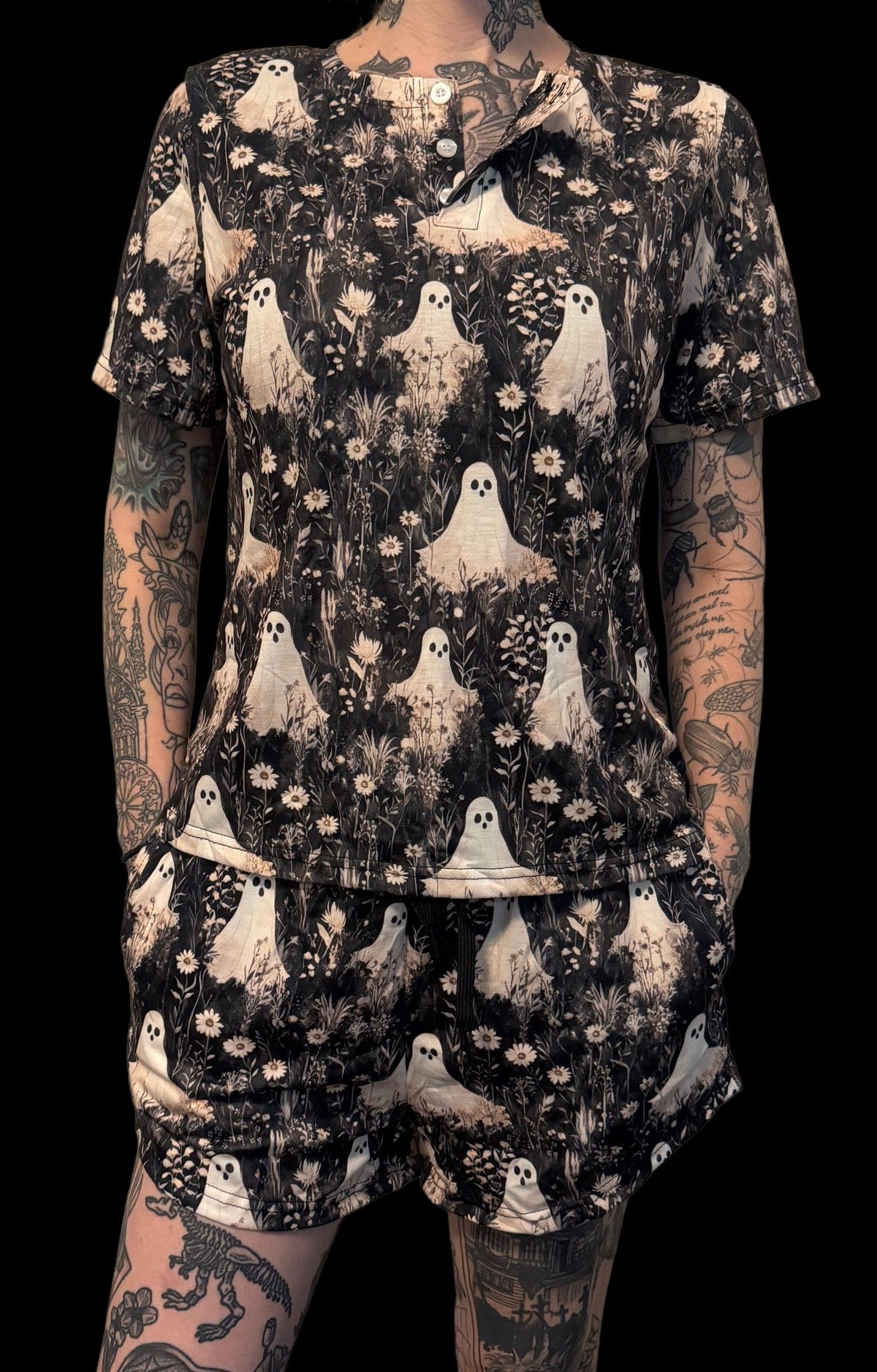 T-shirt Pajama 2 piece Set - Ghosts