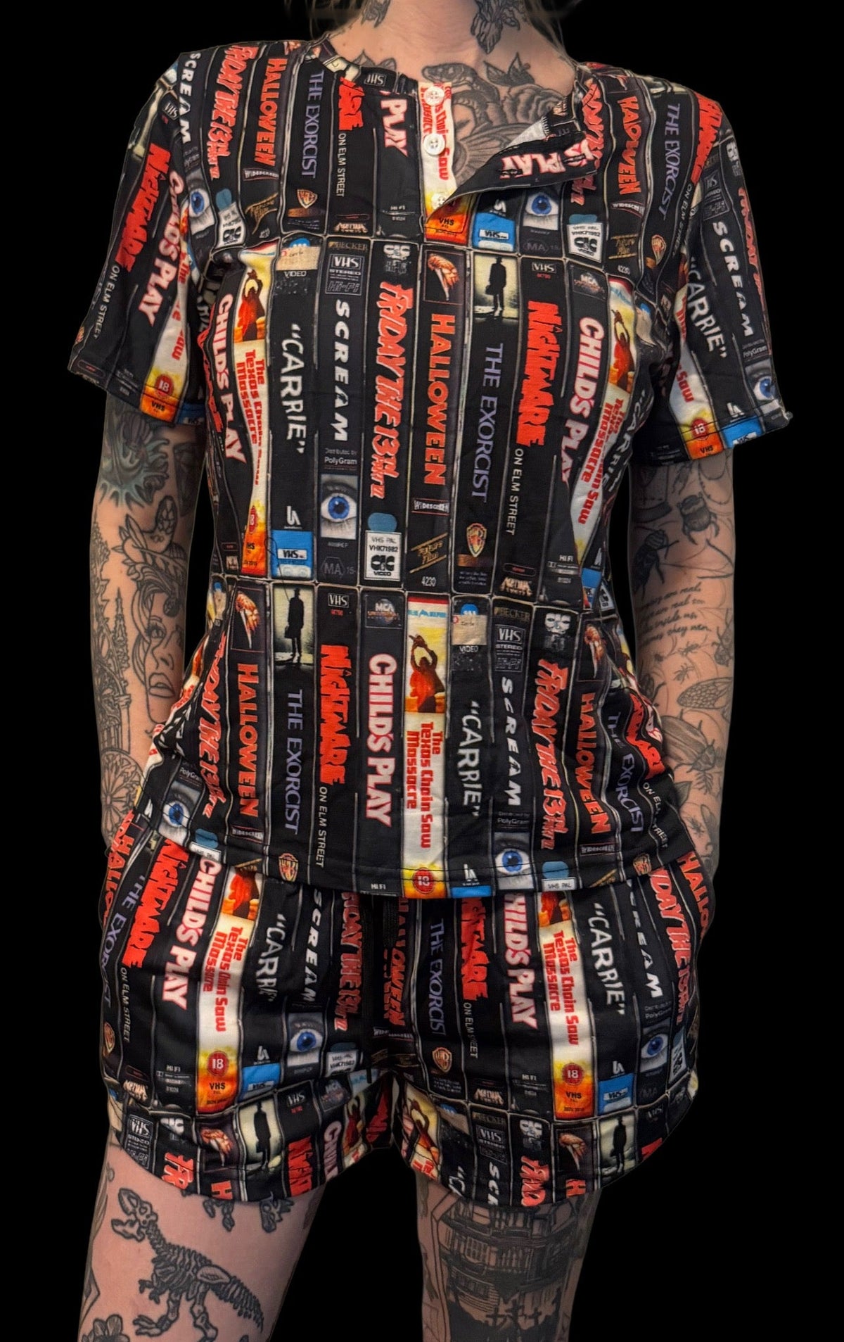 T-shirt Pajama 2 piece Set - Horror Movies