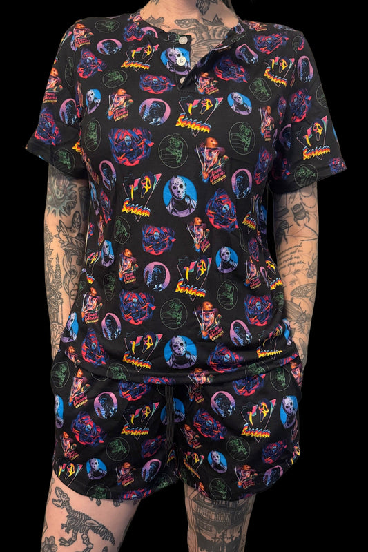 T-shirt Pajama 2 piece Set - 80's Horror