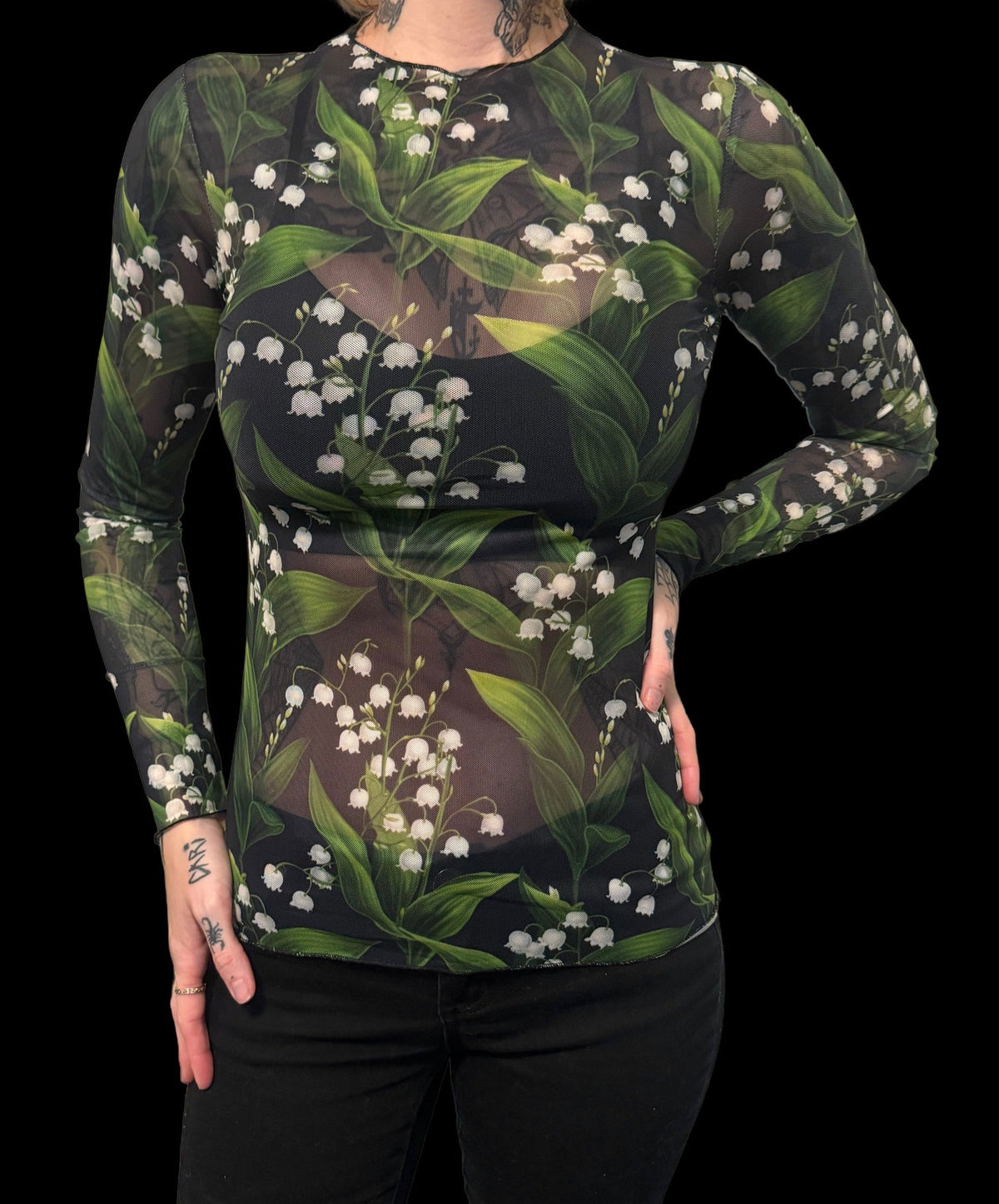Sheer Mesh Top - Lily of the valley