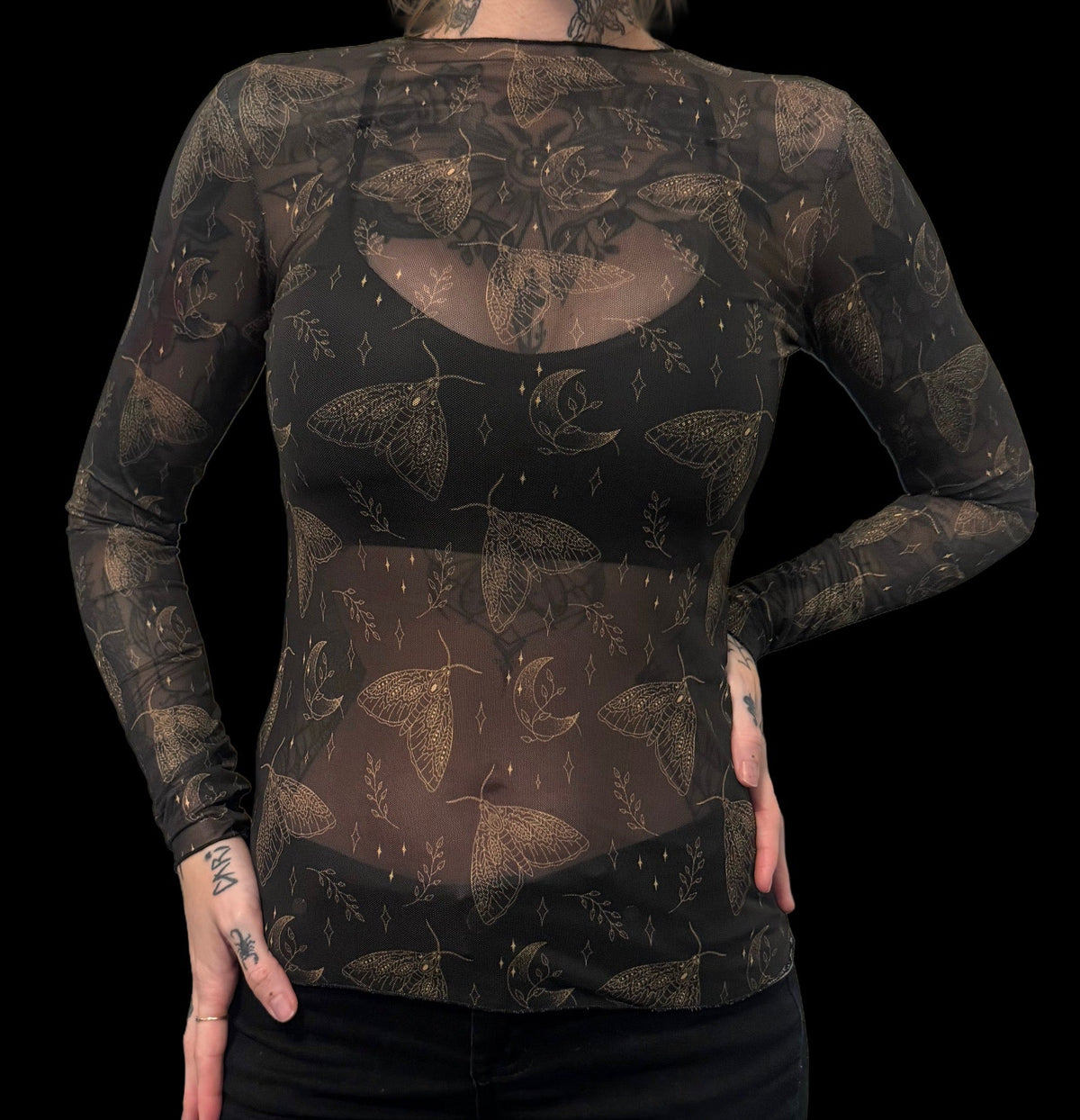 Sheer Mesh Top - Moons & Moths