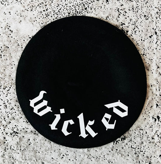 Vegan Beret - Wicked - B/W
