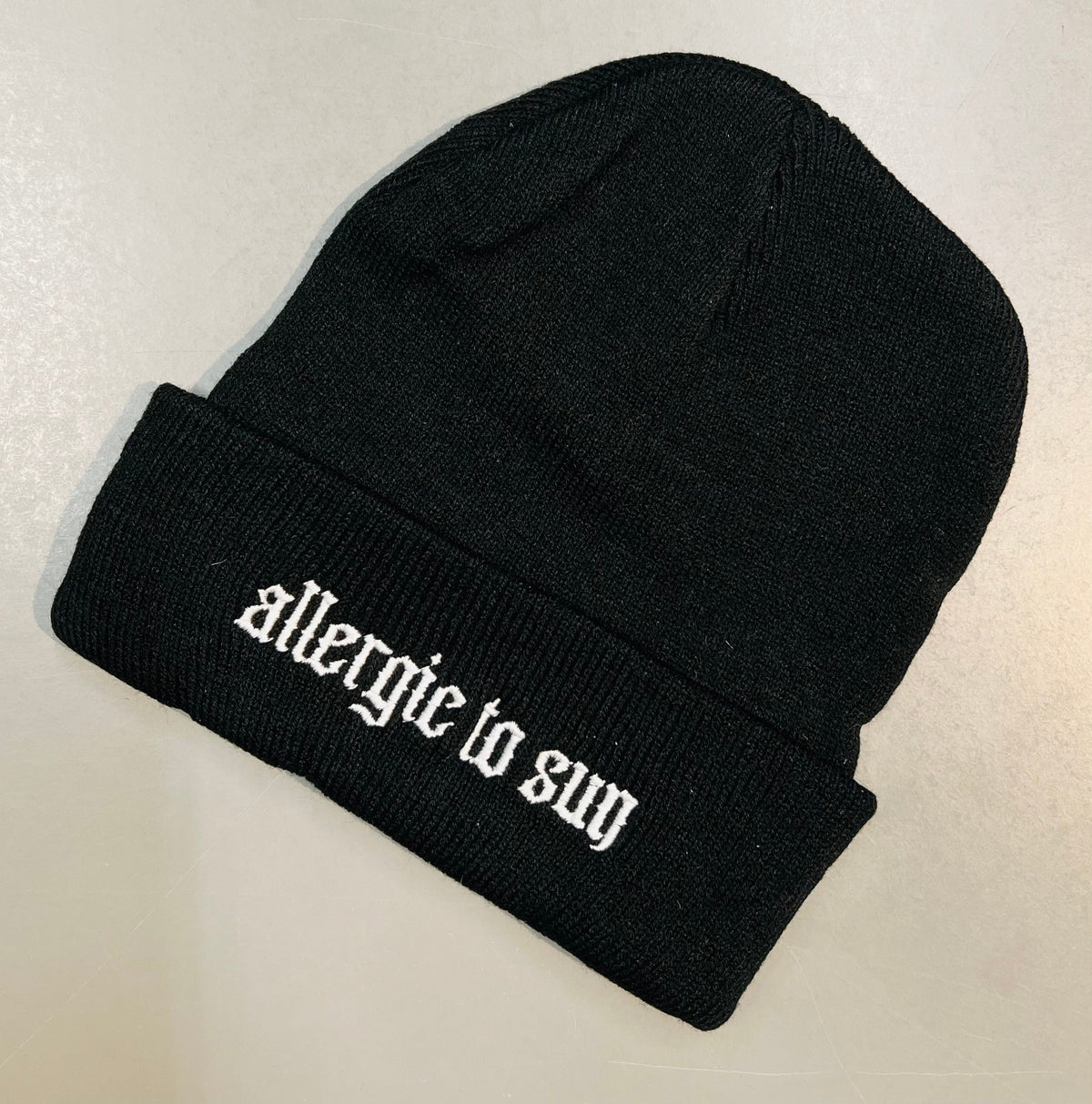 Vegan Beanie - allergic to sun- READY TO SHIP