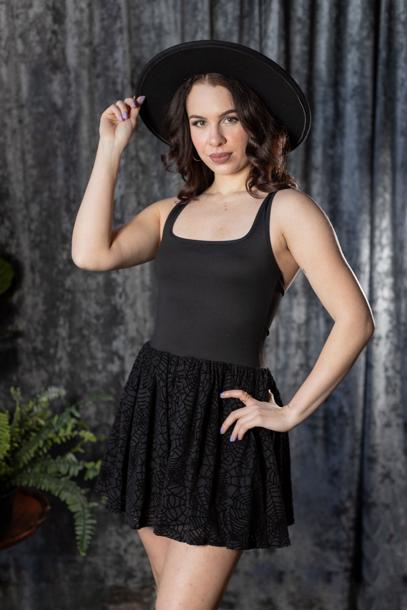 Morella - Sporty Spider Web Romper Dress - Pre-Order