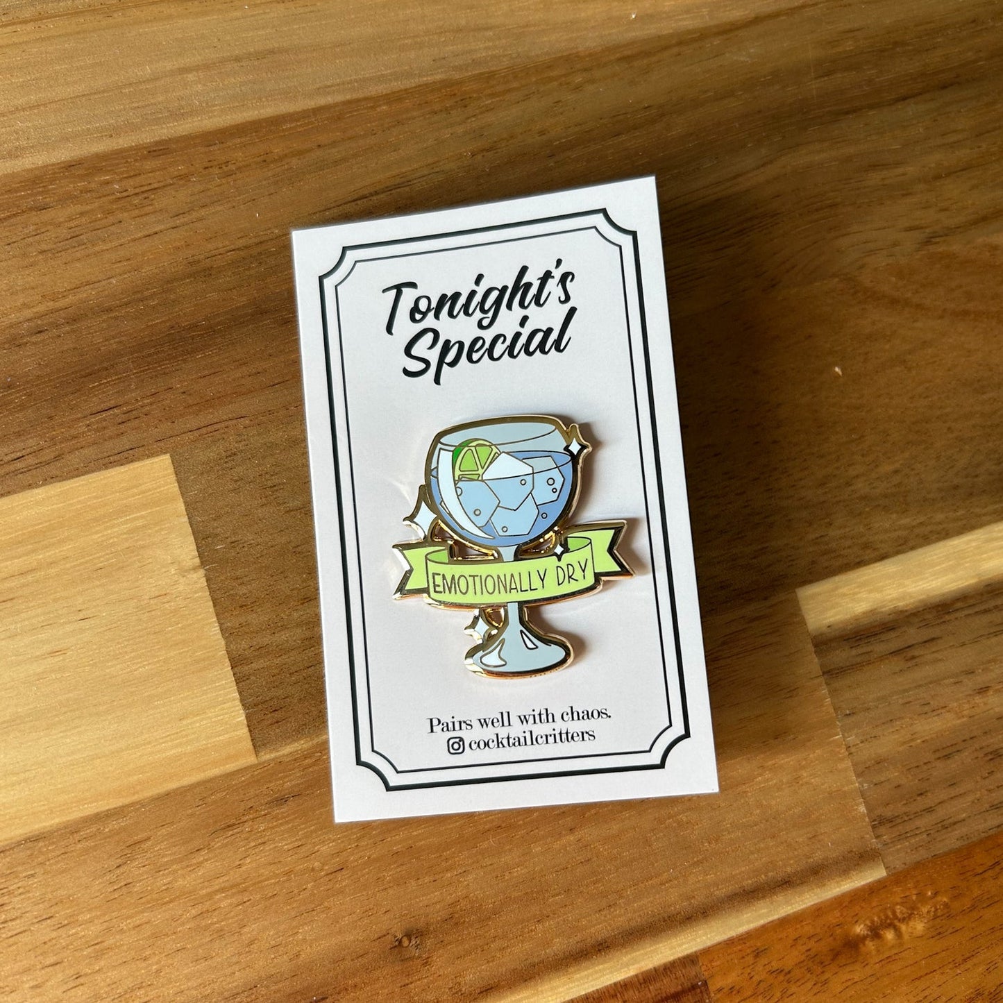 Gin & Tonic (Emotionally Dry) Cocktail Pin