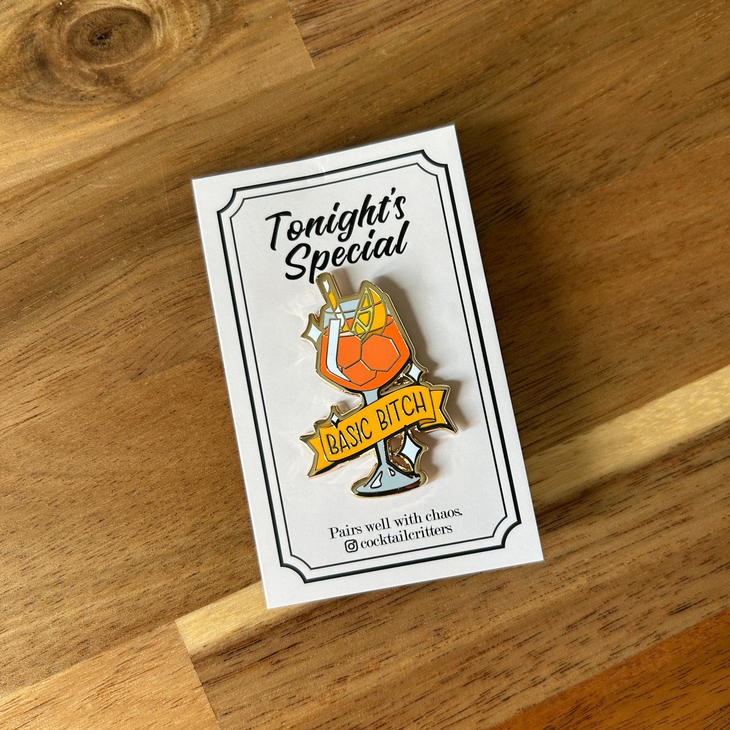 Aperol Spritz (Basic Bitch) Cocktail Pin