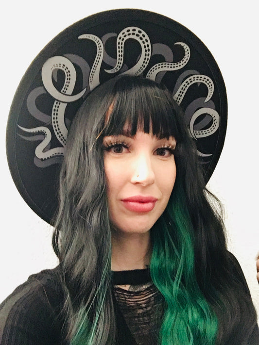 Vegan Felt Hat - XL Brim - "Tentacles"