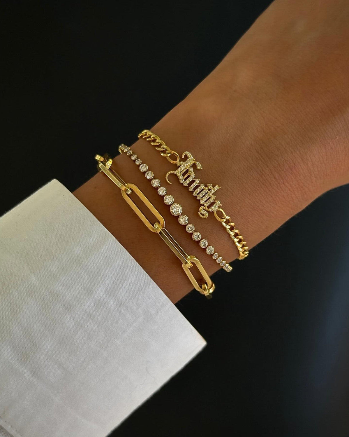 14k Gold Extra Large Paper Clip Chain Bracelet
