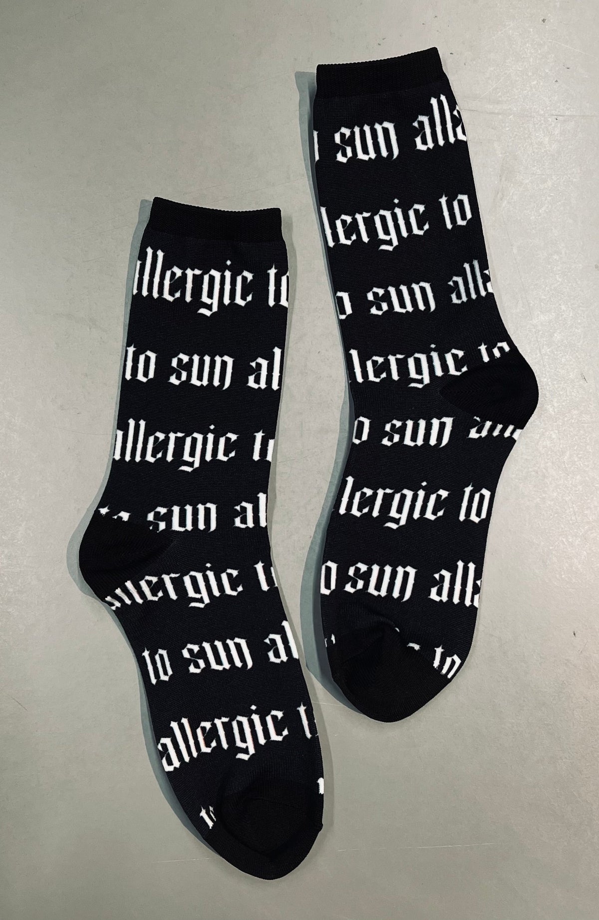 Novelty Socks - Allergic to Sun - Ready To Ship