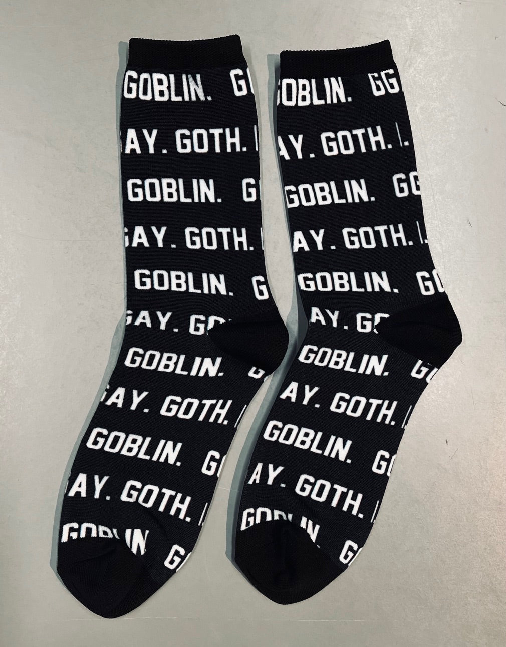 Novelty Socks - gay goth goblin - Ready To Ship
