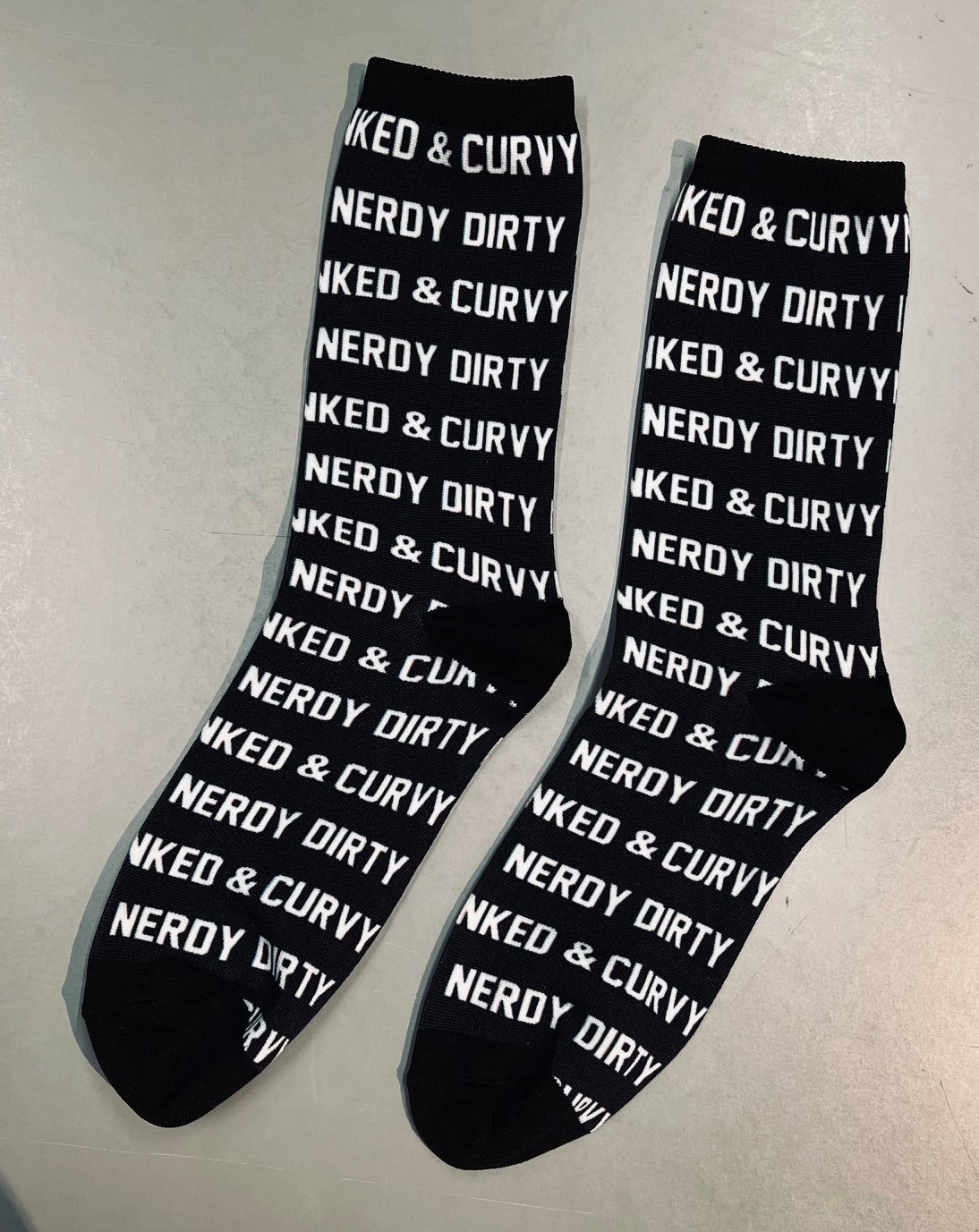 Novelty Socks - Nerdy Dirty Inked and Curvy - Ready To Ship